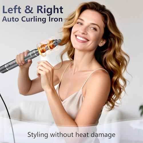 6-in-1 Ionic Hot Air Styler, Powerful High Speed Hair Dryer Brush, Auto Wrap Curler for Fast Drying, Volumizing&Straightening for Multi Styler, Cool Shot Button-No Heat Damage,Gift for All Hair-Travel