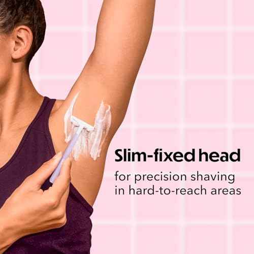 BIC Silky Touch Women's Disposable 2 Blade Razors, Pretty Pastel Colors with Slim Heads, 40-Pack