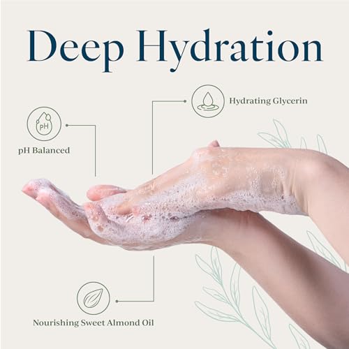 Provence Sante Natural Liquid Soap - Moisturizing Almond Oil Hand Soap with Lemon Vervain Scent - Elegant Pump Dispenser for Kitchen & Bath (16.9 oz)