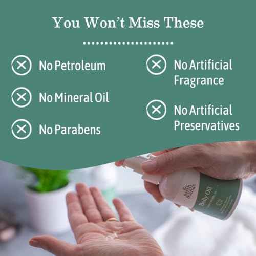 Earth Mama Belly Oil for Dry Skin | Calendula Skin Care Moisturizer Oil to Encourage Natural Elasticity and Help Prevent Stretch Marks During Pregnancy and Postpartum, 4-Fluid Ounce