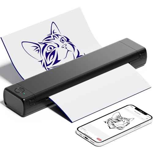 COLORWING M08F Tattoo Stencil Printer Bluetooth, Wireless Thermal Transfer Machine for Skin, Small A4 Paper (Black)