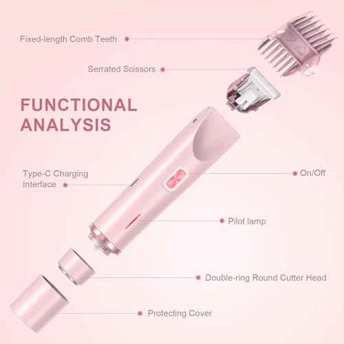 2 in 1 Electric Glow Shaver, Portable Bikini Trimmer for Women, Dual Head Rechargeable Electric Razor, IPX7 Waterproof Wet & Dry Use Legs Body Pubic Hair Trimmer for Men Women Christmas Birthday Gifts