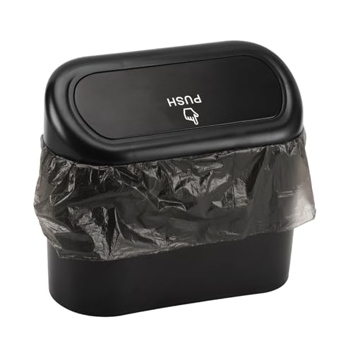 Accmor Car Trash Can with Lid, Mini Vehicle Dustbin Garbage Organizer Bin Holder, Portable Hanging Wastebasket Container for Auto, Home, Office (Red)