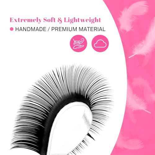 TDANCE Cashmere Lash Extensions Super Soft Classic Lash Extensions CC Curl 0.05mm Thickness 12mm Single Length Individual Eyelash Extensions for Professional Salon Use(0.05-CC,12mm)