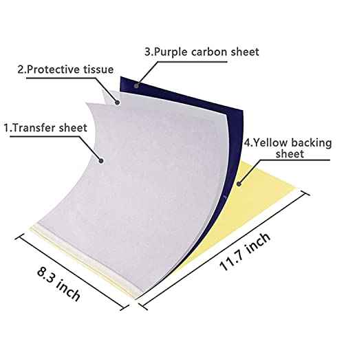 Life Basis Tattoo Transfer Paper 100 Sheets Stencil Transfer Paper for Tattooing A4 Size for Tattoo Copier Machine