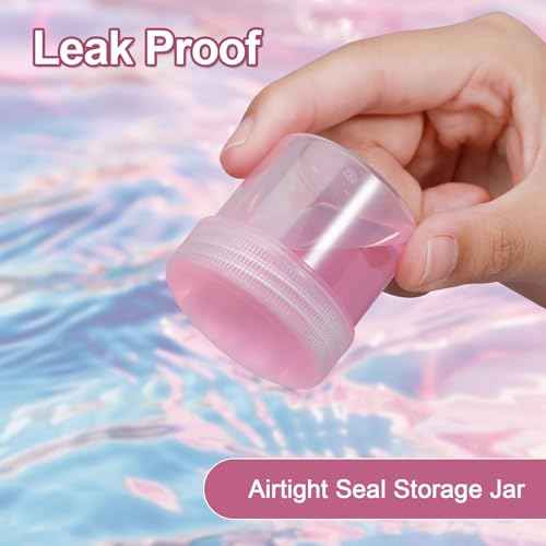 TSA Approved Wide Mouth Travel Size Containers, PP Clear Leak Proof Travel Plastic Jars with Lids for Creams Lotion Cosmetic, Jewelry Beads, Sample, Small Items Storage (1 oz, 4 Pcs)