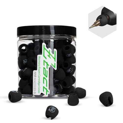 EZ Tattoo Cartridge Needles Foam Cover - 100Pcs Comfortable Memory Foam Cover with Tattoo Needles Cartridge for Reducing Finger Fatigue Tattoo Supply (Black)
