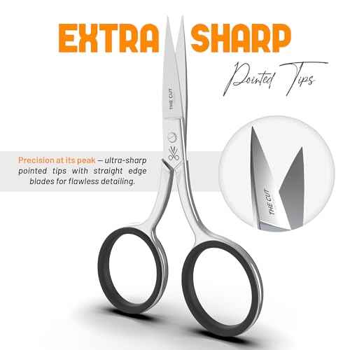 The Cut Factory¢ç Precision Facial Hair Scissor ? Premium Stainless Steel Grooming Tool for Eyebrows, Mustache & Beard ? One Tool, All Power ? No Fillers, Just Luxury