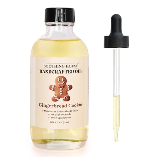Gingerbread Cookie Body Oil: Moisturizing Body Oil for Soft, Glowing Skin with Almond & Jojoba Oil (4 fl oz)