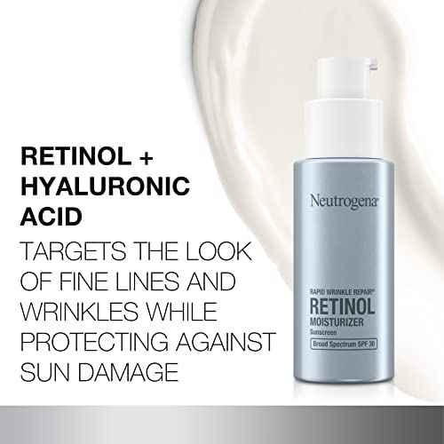 Neutrogena Rapid Wrinkle Repair Retinol Face Moisturizer with SPF 30, Daily Anti-Aging Face Cream, Retinol & Hyaluronic Acid & Trial Size Hydro Boost Facial Cleanser, 0.5 fl. oz