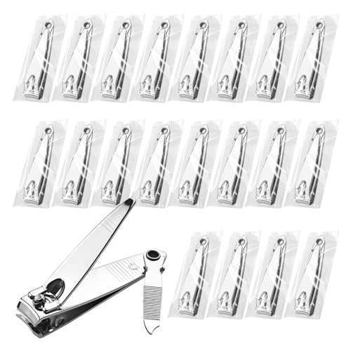 200 Pack Stainless Steel Nail Clippers Bulk, Bulk Nail Clippers with File for Homeless Individually Wrapped, for Homeless,Shelter, Air Bnb, Hotel (200 PCS)