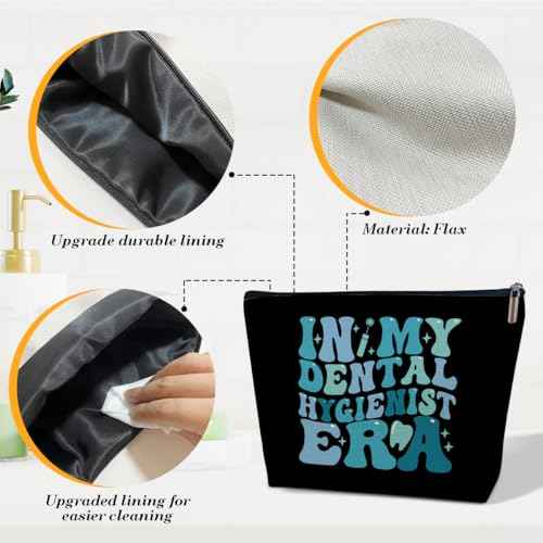 Dental Assistant Gifts Makeup Bag, In My Dental Hygienist Era Cosmetic Bag for Purse, Hygienist Graduation Gifts for Women Coworkers Graduate, Student Must Haves Organizer Pouch