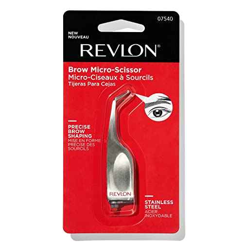 Revlon Brow Micro-Scissor, Detailed Eyebrow Shaping with Maximum Control, Stainless Steel Blades for Targeted Trimming, 1 count