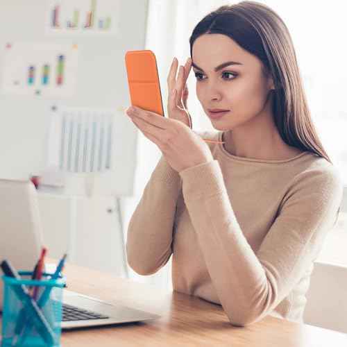 Hand Mirror,Ultrathin Ultralight, Portable, Folding, Handheld, Compact Travel Mirror for Camping,Home,Office,Small Mirror for Pocket and Purse,Good for Gift (Grey)