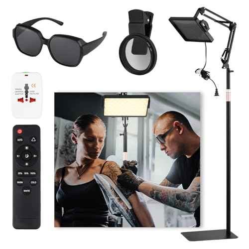 Tattoo Light Kits: Polarized LED Tattoo Work Light with Tattoo Vision Lenses and Extra Frame for Eliminating Shadows, High Definition,Equipped with 360¡ÆTattoo Lights Stand