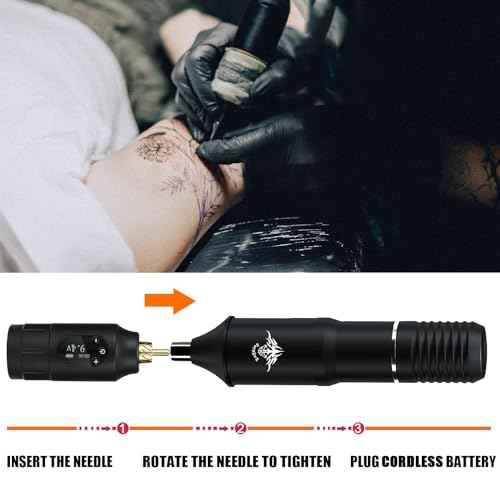 1300mAh OLED Tattoo Battery Power Supply for Rotary Tattoo Machine Portable Rechargeable Coreless Motor for Tattoo Pen Machine (OLED-Black)