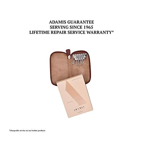 Full Grain Genuine Leather Keychain Holder Pouch with 6 Key Holders Hook