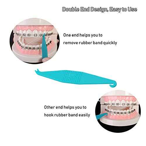 3/16 Inch Orthodontic Elastic Rubber Bands, 500 Pack Medium 3.5 Ounce Rubberbands Dreadlocks Hair Braids Fix Tooth Gap, 5 Pack Free Elastic Placer for Braces