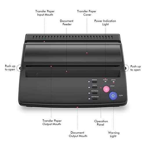 TATELF Tattoo Stencil Machine Thermal Copier Tattoo Stencil Printer with 20pcs Transfer Paper for tattooing Artists (Black)