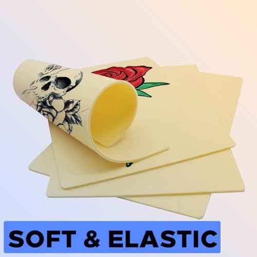 3Pcs 3MM Tattoo Practice Skin - 8"x12" Double Sides, Thick Silicone Fake Skin for Beginners and Artists