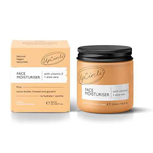 UPCIRCLE Jumbo Face Moisturiser with Argan Powder 120ml - Nourishing Day Cream - Vitamin E, Aloe Vera, Glycerin, Shea + Coconut Butter - Natural, Vegan + Cruelty-Free