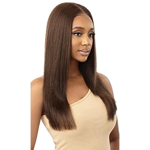 Outre 100% Human Hair Blend 13X6 Hand-Tied 360 Lace Frontal Wig - MARISA (Color:1B Off Black)