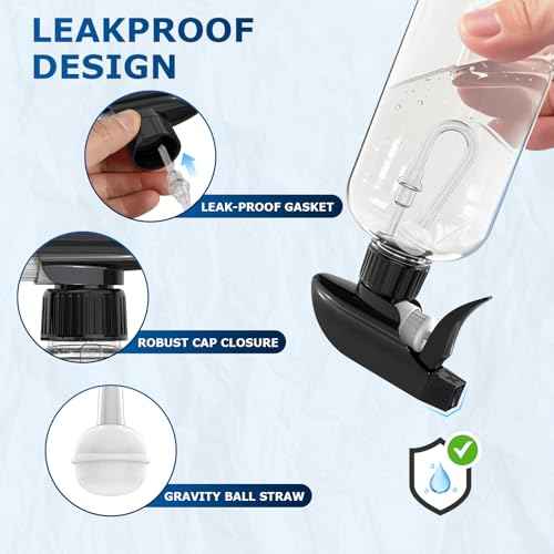 Veco 10oz Spray Bottle with Adjustable Nozzle, 360¡Æ Water Spray Bottles for Cleaning Solution, Plastic Spray Bottles for Hair Cooking Plant Pet, No Leak and Clog (2 Pack & Foldable Funnel)