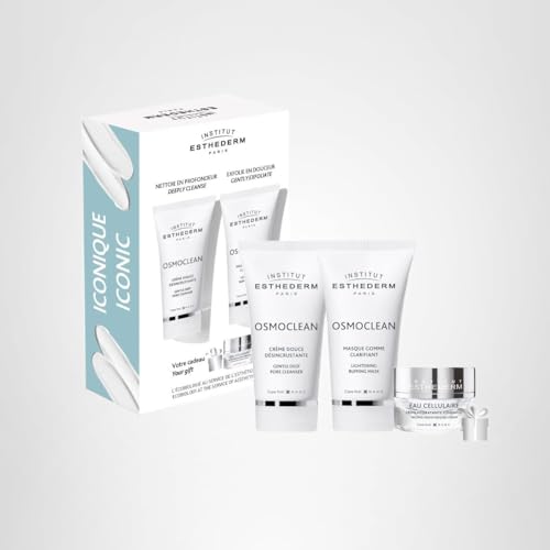 Institut Esthederm - Double Deep Cleansing Routine - Gentle Deep Pore Cleanser 75 mL, Lightening Buffing Mask 75 mL, Cellular Water Cream 10 mL - Deeply Cleanse & Gently Exfoliate