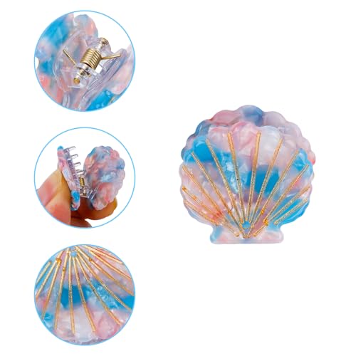 4Pack Ocean Hair Accessories for Women - Blue Mini Starfish Seashell Mermaid Whale Clips, Cute Animal Hair Clips for Girls