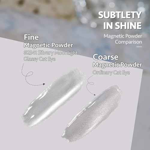 GAOY Glassy Cat Eye Gel Nail Polish, 16ml Glitter Holographic UV Gel Polish with Magnet, Reflective Translucent, 2341 Silvery Moonlight