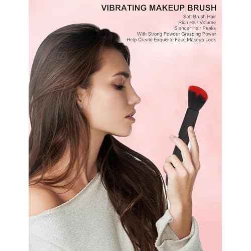 Electric Makeup Brush 10 Gears Rechargeable Multifunctional Blush Brush for Contouring, Highlight and Airbrush