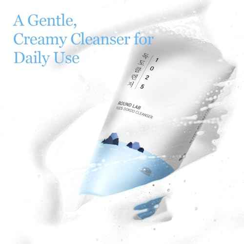ROUND LAB 1025 Dokdo Cleanser 5.07 Fl Oz, Low pH Facial Cleanser for Sensitive Skin, Rich Soft Bubbles for Deep Cleansing and Makeup Removal, Hydrating Face Wash with Deep Sea Water, Korean Skin Care