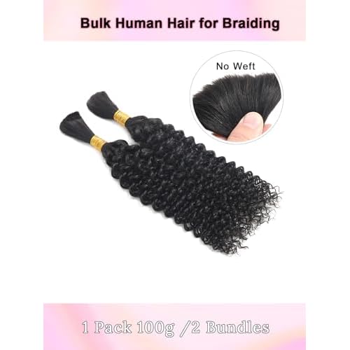 Boho Braiding Hair Bulk - 100g Micro Braiding Bundles: Human Hair Without Wefts
