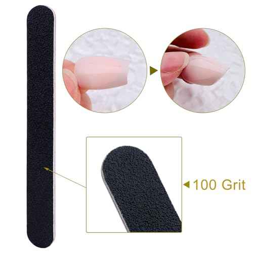 Nail File 10 PCS Professional Double Sided 100/180 Grit Nail Files Emery Board Black Manicure Pedicure Tool and Nail Buffering Files