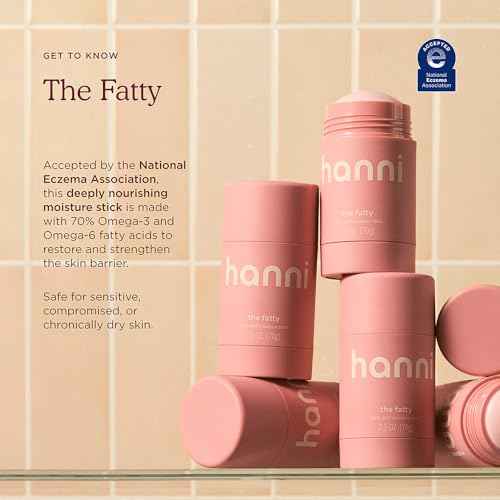 HANNI Fatty Body Moisturizer Stick with Fatty Acids, Travel Size Friendly Solid Lotion for Plumping and Hydration, Fragrance-Free and Safe for Sensitive Skin, 2.5 oz