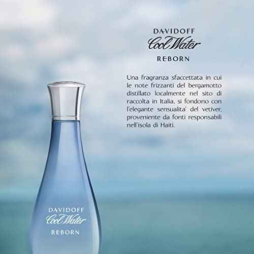Davidoff Cool Water Reborn Eau de Toilette – Floral Woody Women's Perfume – With Notes of Rose Absolute, Vetiver & Tonka Bean – Long Lasting Fragrance – 3.3 Fl Oz