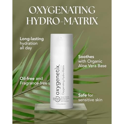 Oxygenetix Oxygenating Hydro-Matrix | Lightweight Aloe-Based Face Moisturizer with Hyaluronic Acid for Sensitive, Dry, or Compromised Skin