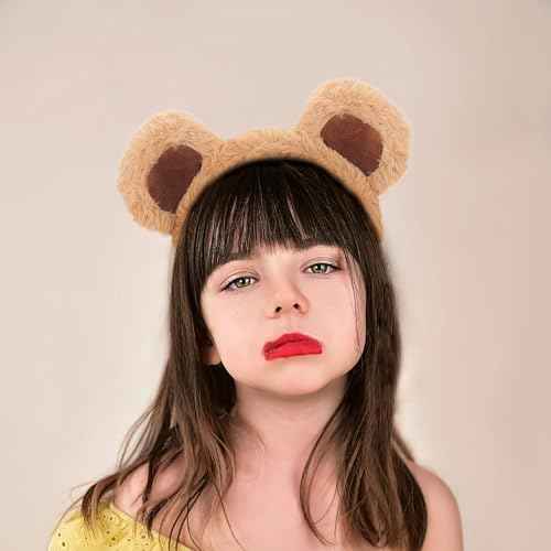Brown Bear Ears Headband Bear Ear Headband Hairband for Makeup Face Washing School Performances Animals Headbands for Halloween Festival