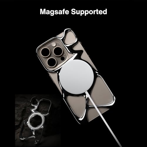 Angry miao Emptiness Phone Case for iPhone 16 Pro Max (Only),MagSafe Compatible 22g Lightweight,Heat Dissipating Ample Protection,(Desert Gold)