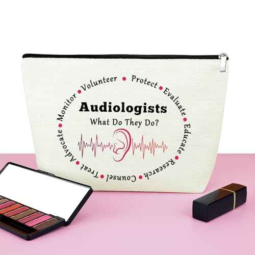 Mxrymvu Audiologist Gifts Audiologist Makeup Bag Ear Doctors Gifts Travel Bag Funny Audiology Gifts Cosmetic Bag Audiology Student Graduation Gifts Audiology Assistant Gifts Zipper Pouch