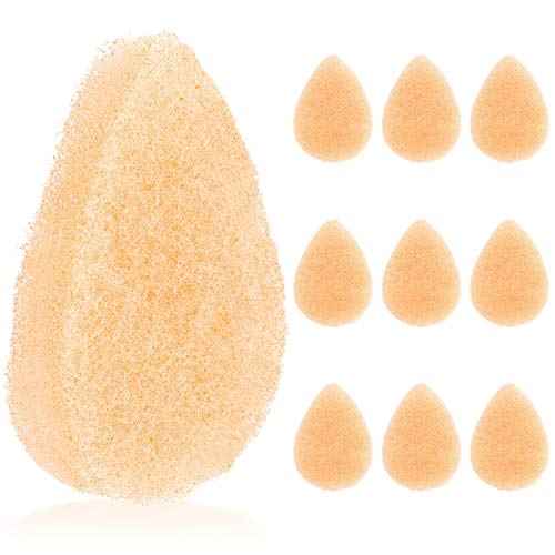IMPRESA Face Scrubber Exfoliator Sponges - Regular Puff - Natural Medical-Grade Foam - 10 Pack Reusable Exfoliating Pads - Deep Cleanse & Dead Skin Removal - Normal to Oily Skin