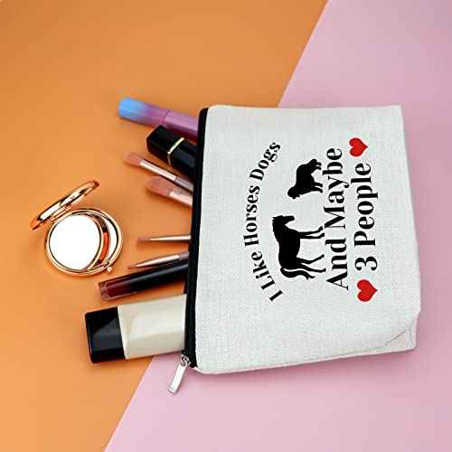 Dog Mom & Cowgirl Horse Lovers Gift: Makeup Bags for Women - Travel Cosmetic Pouch