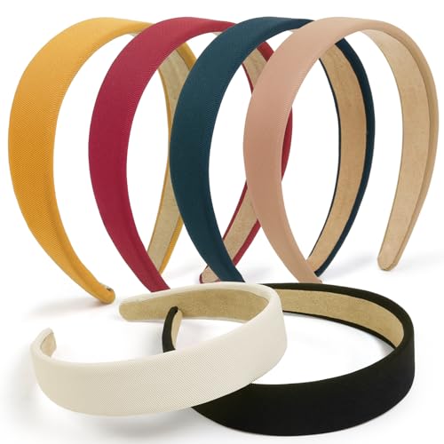 Headbands for Women Trendy Non Slip Headband for Girls Long Short Hair, Cute Ribbed Women Headbands Elastic Hair Bands Fashion Hard Head Band Holiday Christmas Accessories 1 Inch