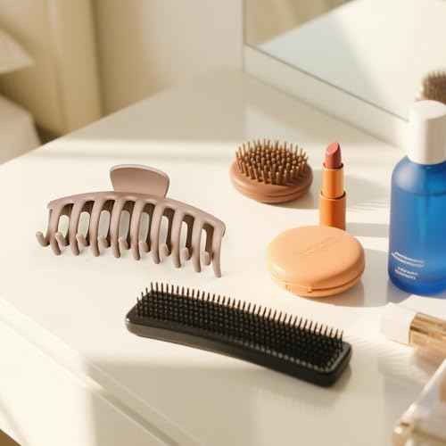 TOCESS Hair Claw Clips for Women ? Large Clips for Thin Thick Hair Big Neutral Claw for Curly Hair Matte Nonslip Strong Hold 4.33 Inch Jumbo Claws Jaw Set (8 Pcs)