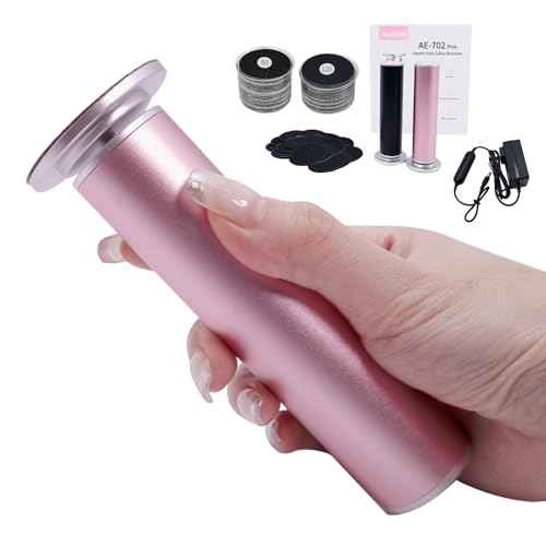 4.8IN Longer Electric Foot Callus Remover with 80pcs Sandpaper Discs, Professional Aluminum Callus Remover for Feet, Stepless Speed Control Pedicure Tools for Dead Skin (Pink)