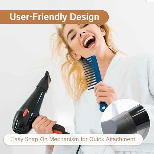 2PCS Hair Dryer Attachment Universal Black Plastic Blower Nozzle Replacement Styling Tool for Home Use or Professional Salon Hairdressing Blow Outer Diameter 4.2cm to 4.6cm