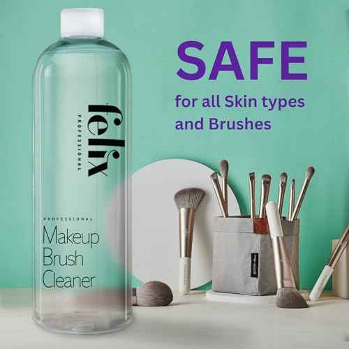 Makeup Brush Cleaner - Deep clean Rinse Free Quick Dry - Ideal for Cleaning and Odorizing Natural and Synthetic Make-up Brushes (16 fl oz)