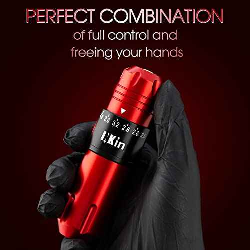 INKin Tattoo Gun Kit Rotary Tattoo Machine Pen Coreless Motor 6 Strokes Length Adjustable 2.5mm-4.0mm Rotary Tattoo Machine Kit Custom Coreless Motor Great for Tattoo&SMP