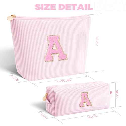 Birthday Christmas Gifts for 10 11 12 13 14 15 16 17 18 Years Old Girl,Stocking Stuffers Makeup Bag Cosmetic Bag Set,Teen Girls Teacher Gift Trendy Stuff Toiletry Bag for Women - Pink,A