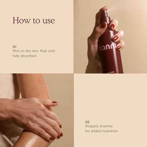 HANNI Water Balm Hydrating Body Mist, Moisturizer Spray with Hyaluronic Acid for All Skin Types, Lotion Replacement, 200 mL / 6.76 fl oz